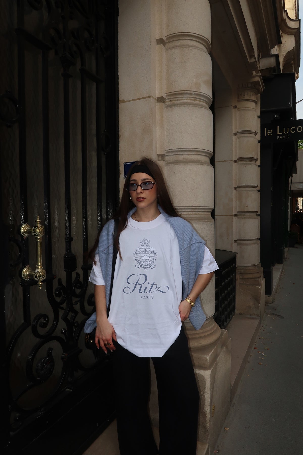 The Ritz Paris white graphic tee