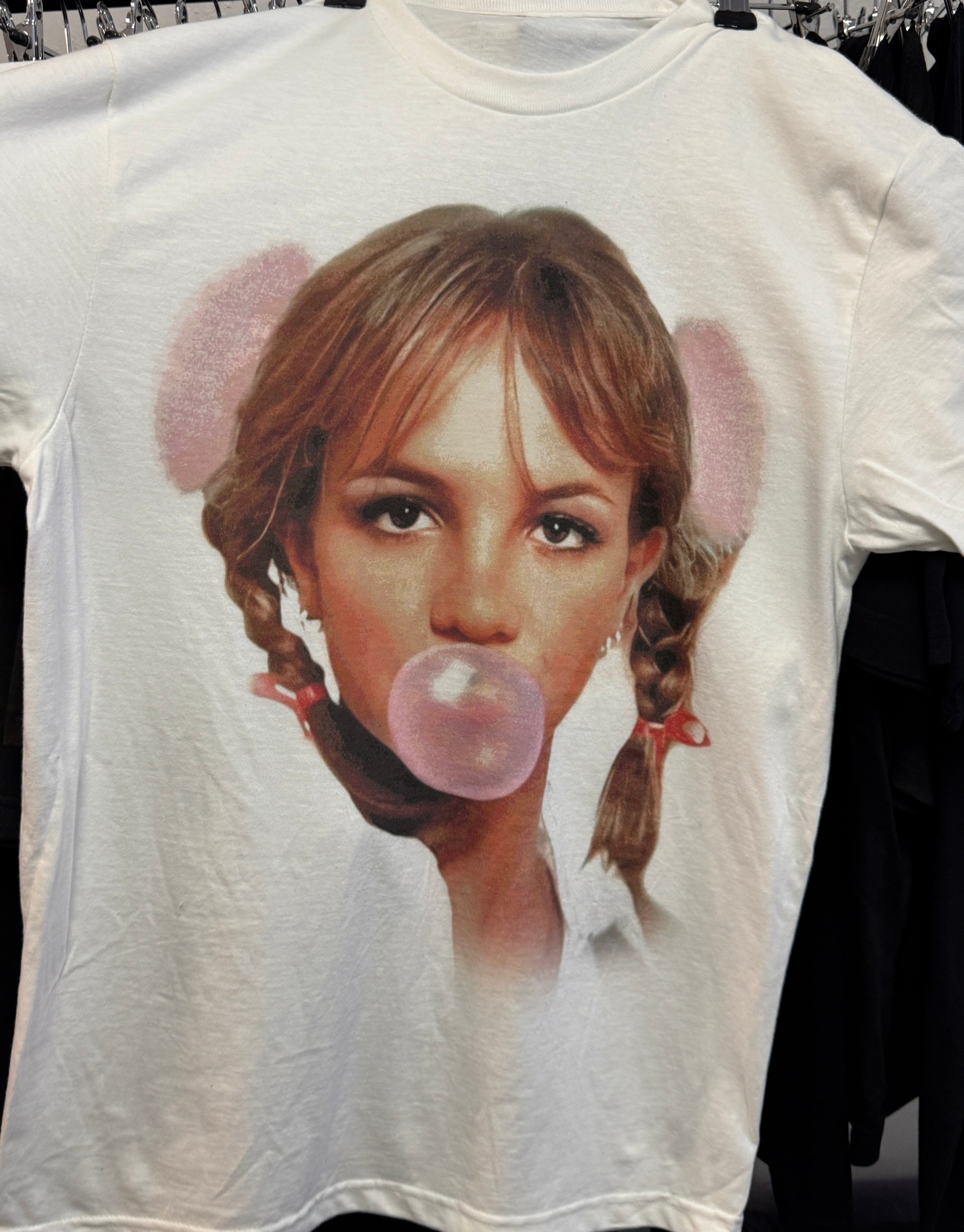 2000's britney spears bubblegum white tee