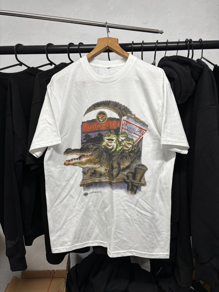 90's budweiser frogs vintage white tee