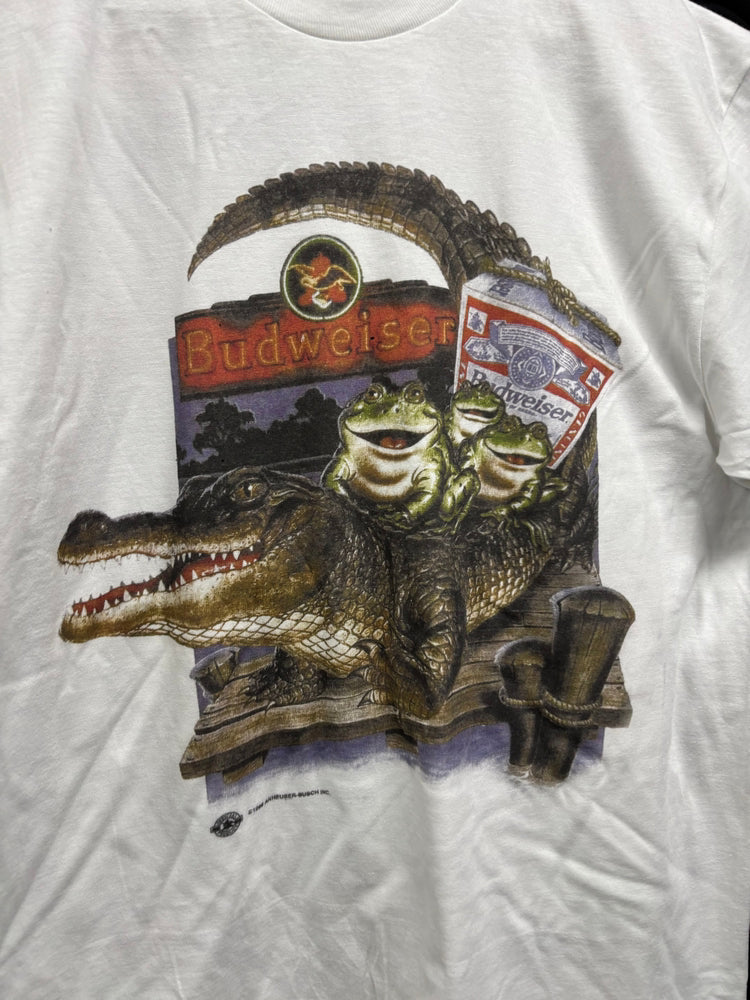 90's budweiser frogs vintage white tee