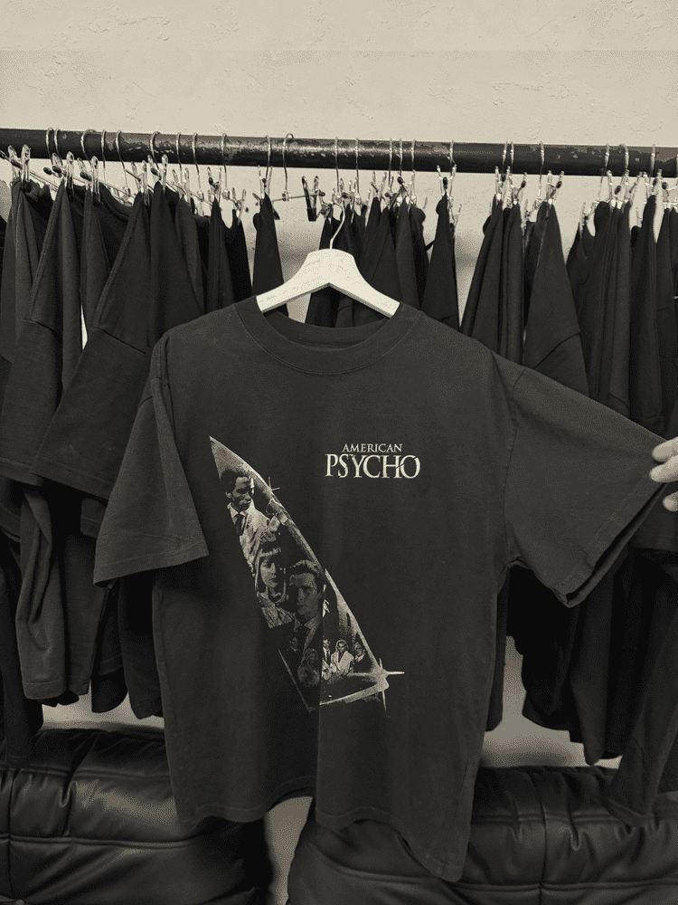 90's American Psycho vintage black graphic t-shirt