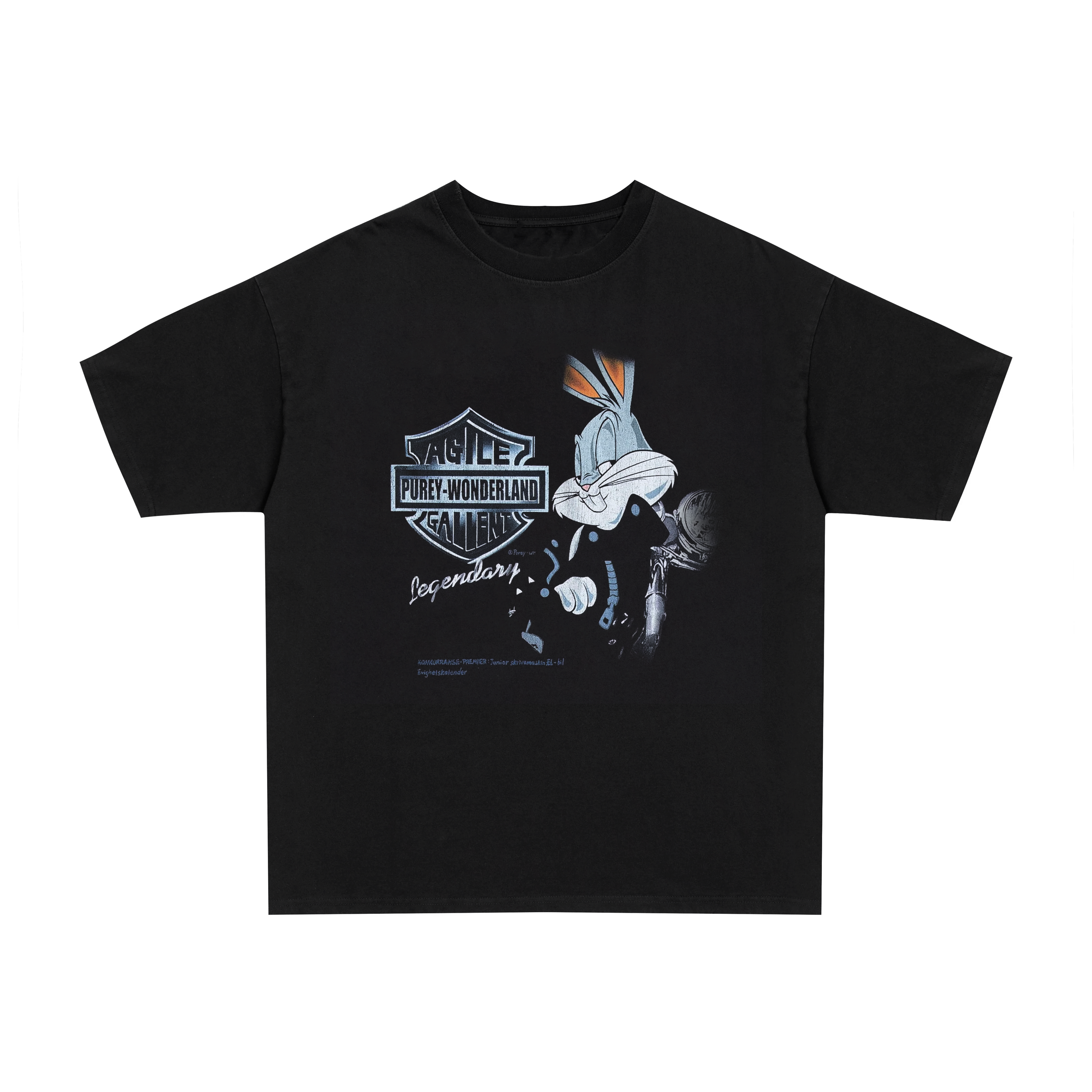Vintage 2000s Buggs Bunny x Harley Davidson graphic black t-shirt, retro movie / film posterboy streetwear tee