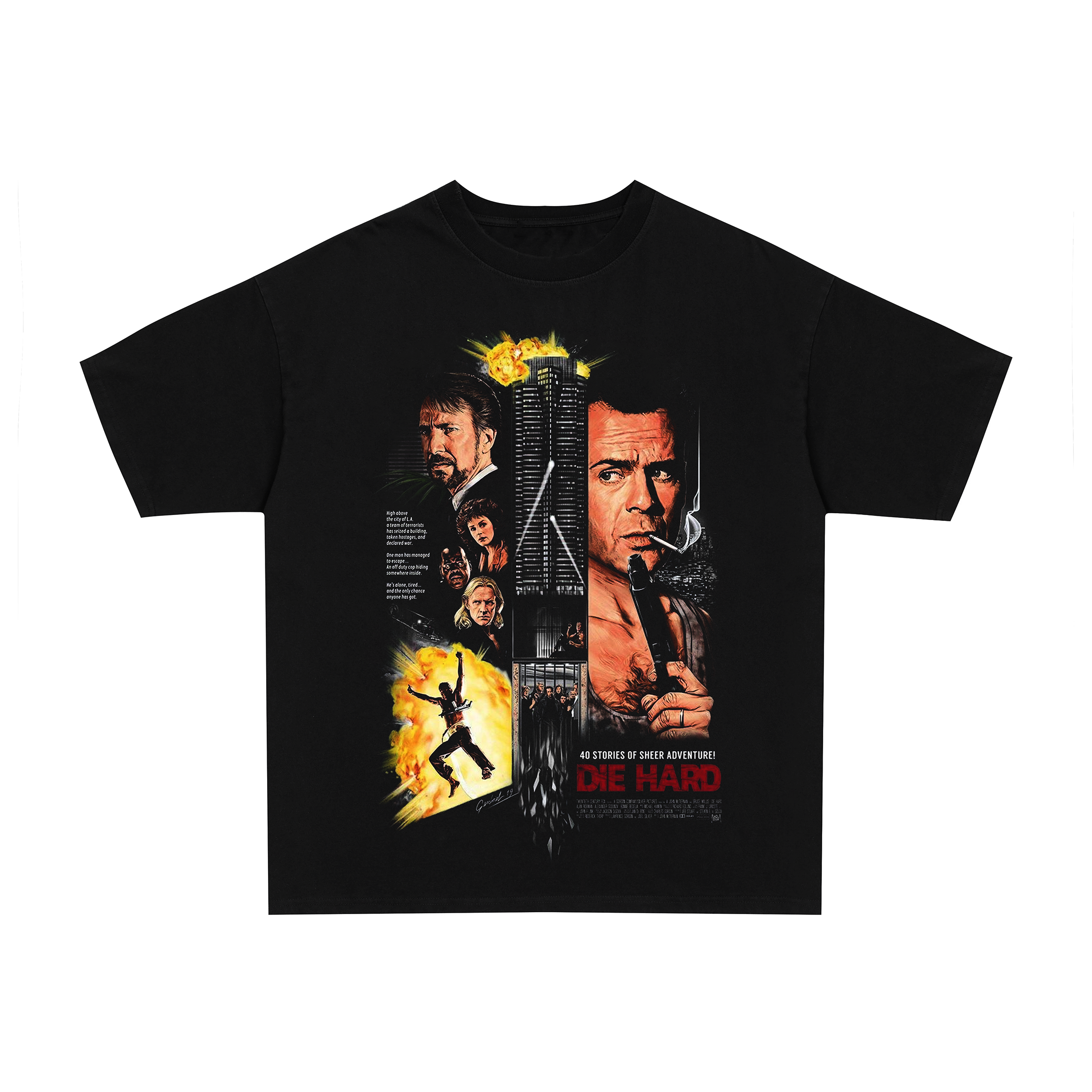 Vintage 2000s Die Hard graphic black t-shirt, retro movie / film posterboy streetwear tee