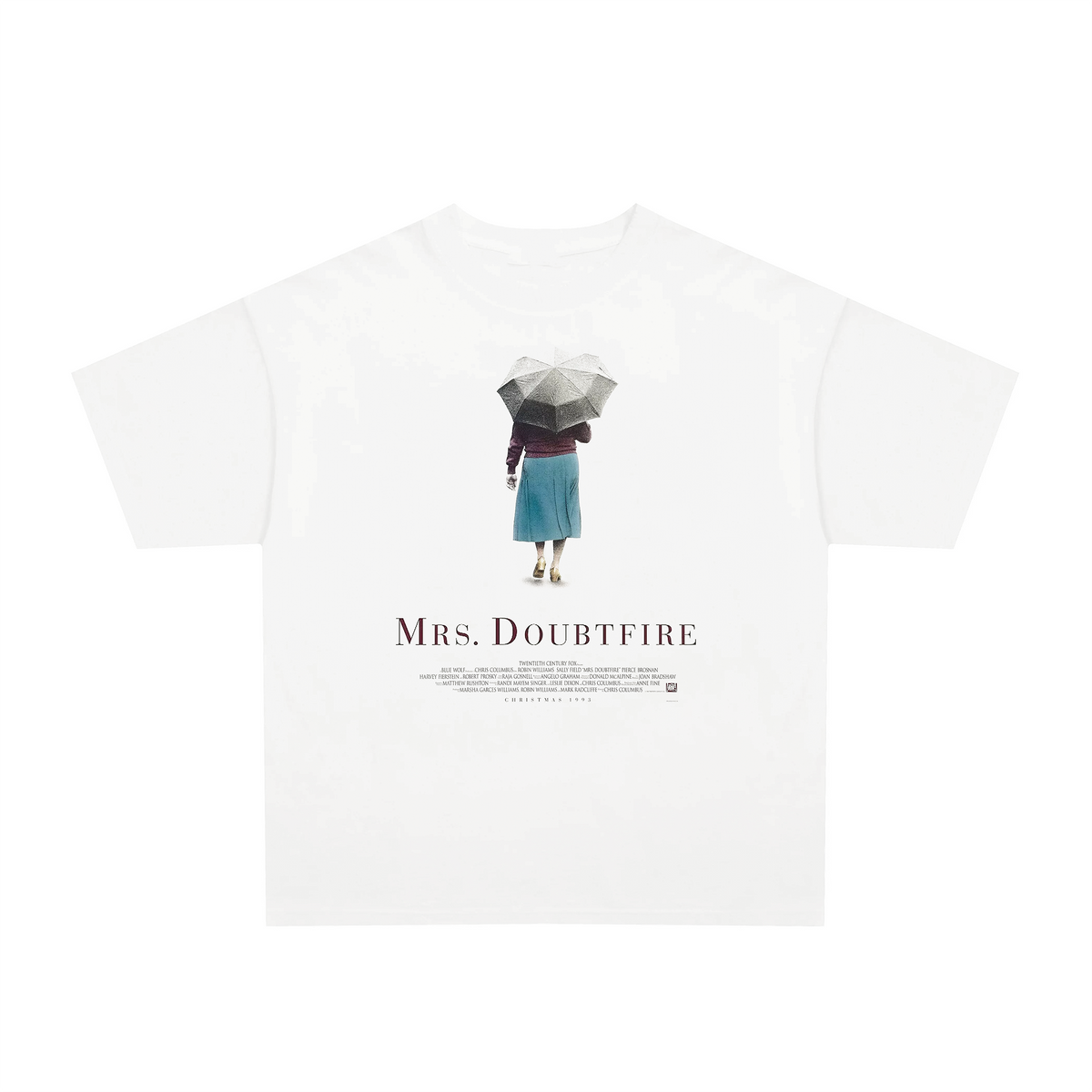 90's Mrs doubtfire white graphic t-shirt