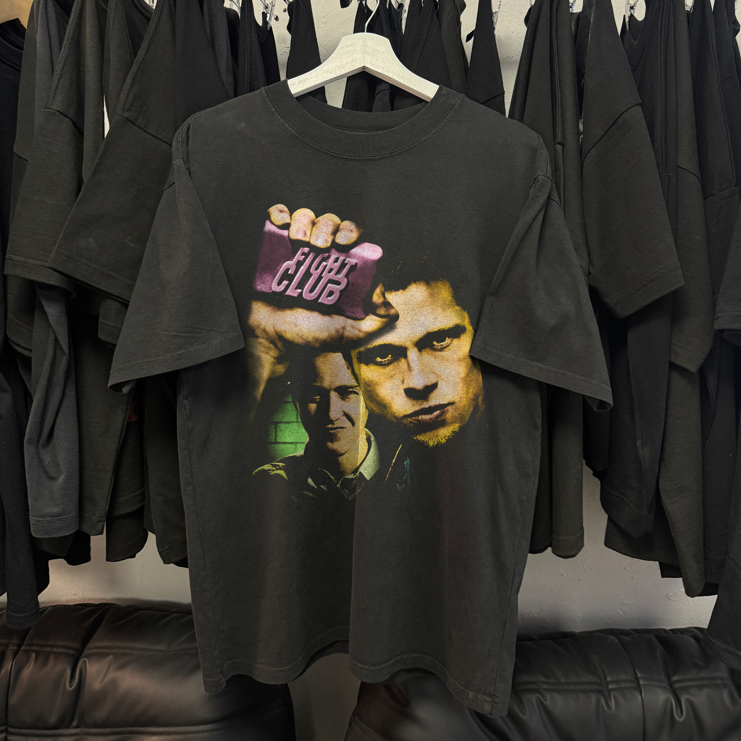 Vintage 90s Fight Club graphic black t-shirt, retro movie / film posterboy streetwear tee