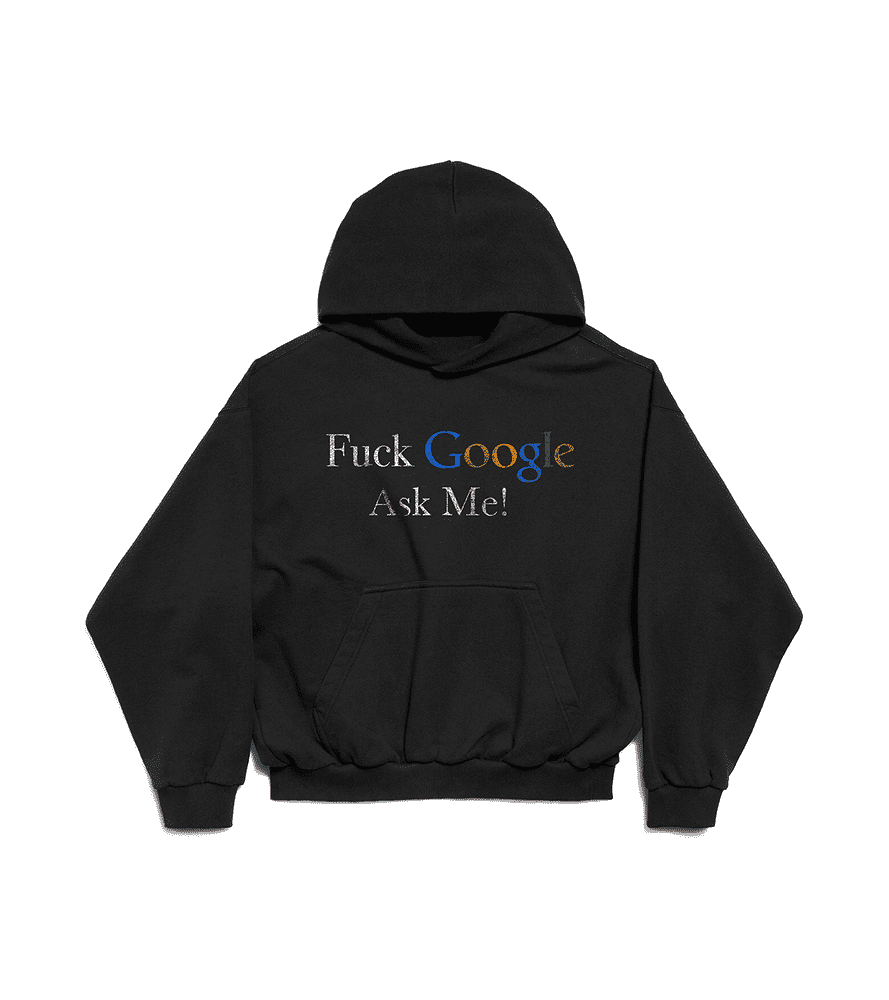 90's fuck google vintage black graphic hoodie