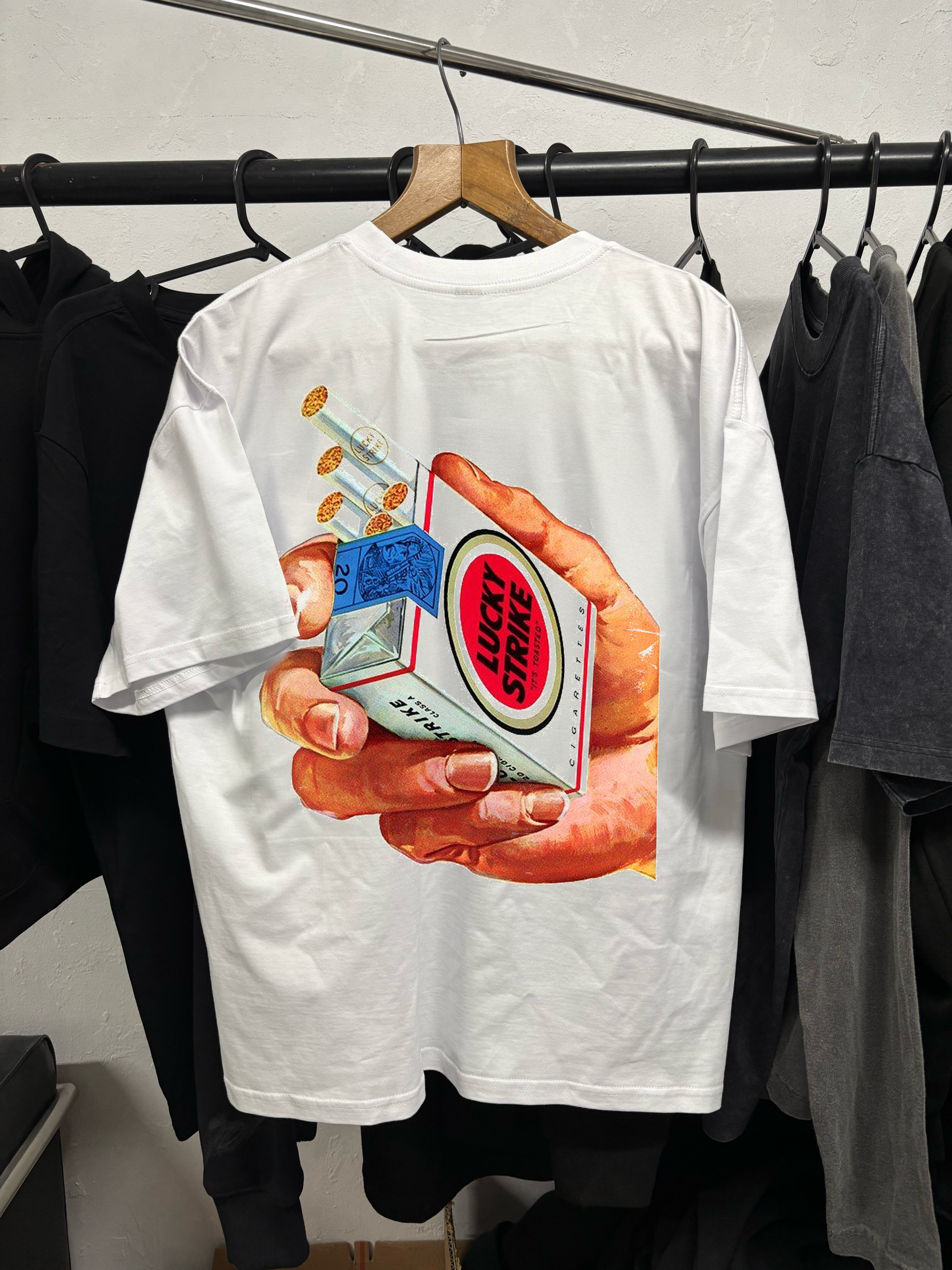 90's Rare Lucky strike vintage white tee