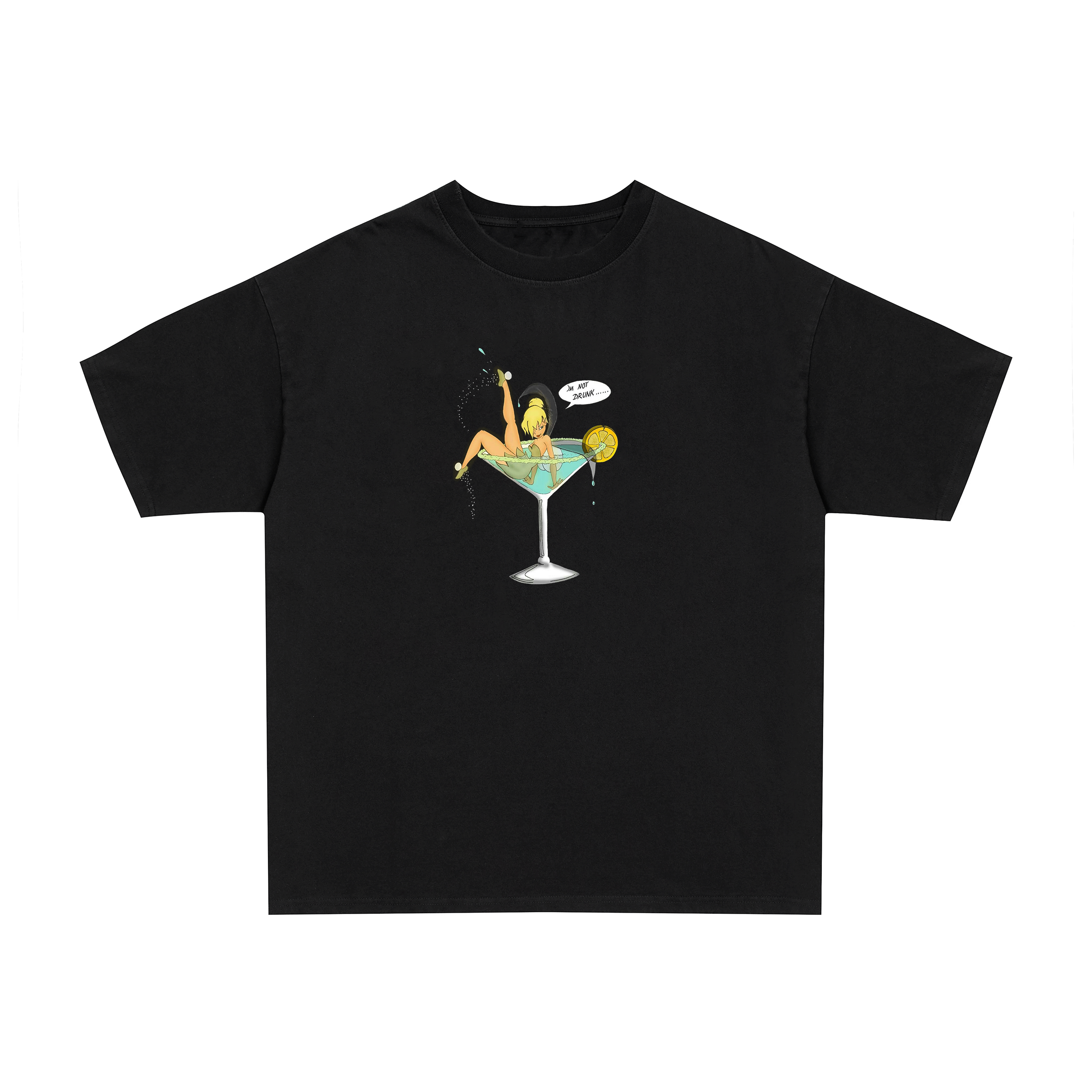 Vintage 90s Tinker Bell (I'm not Drunk) funny graphic black t-shirt, retro movie / film posterboy streetwear tee