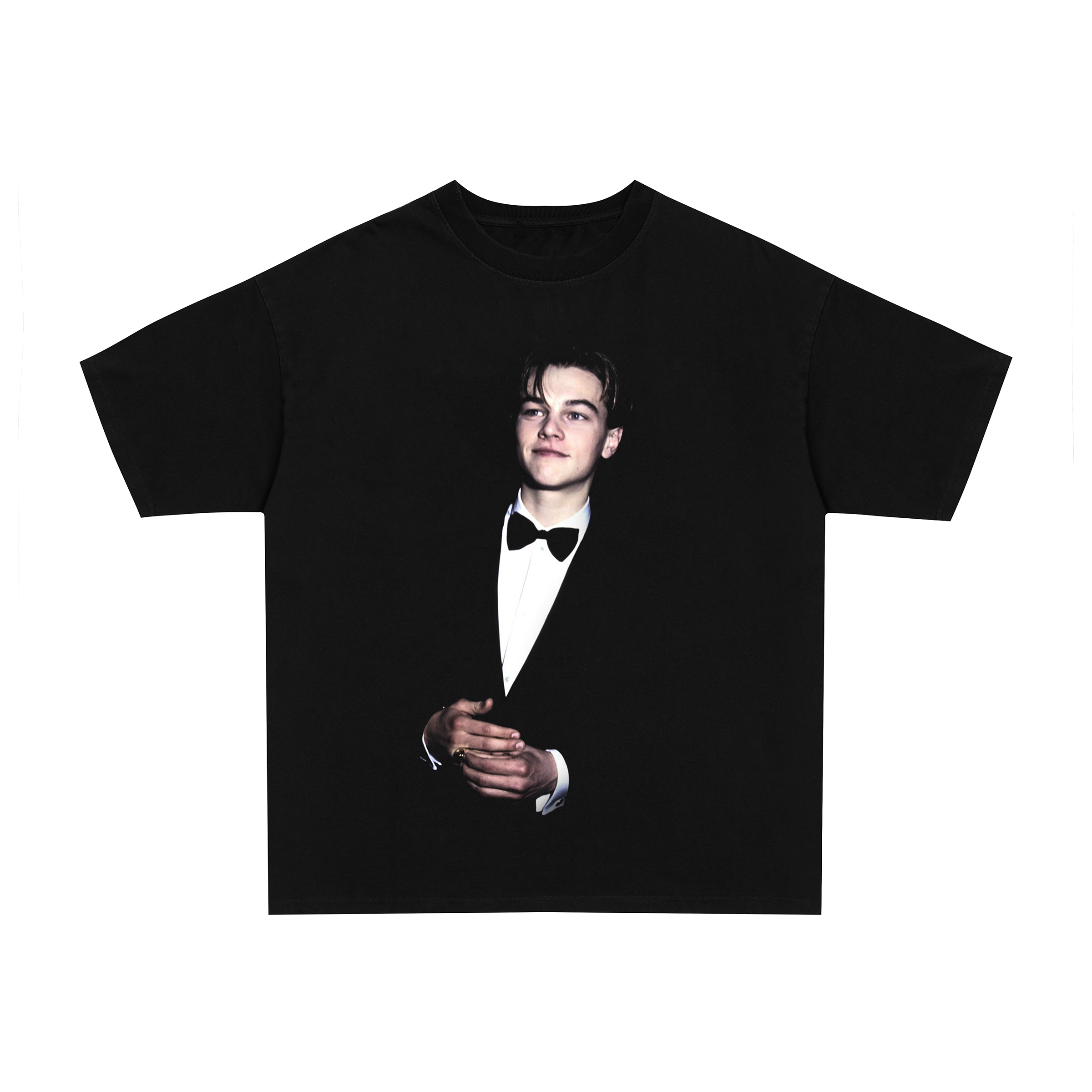 Vintage 2000s Young Leonardo Di Caprio graphic black t-shirt, retro movie / film posterboy streetwear tee