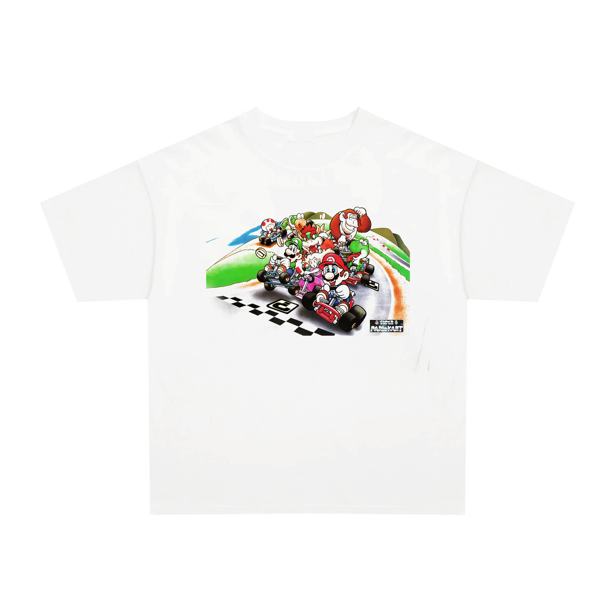 Vintage 90s Mario Kart graphic black t-shirt, retro gaming posterboy streetwear tee