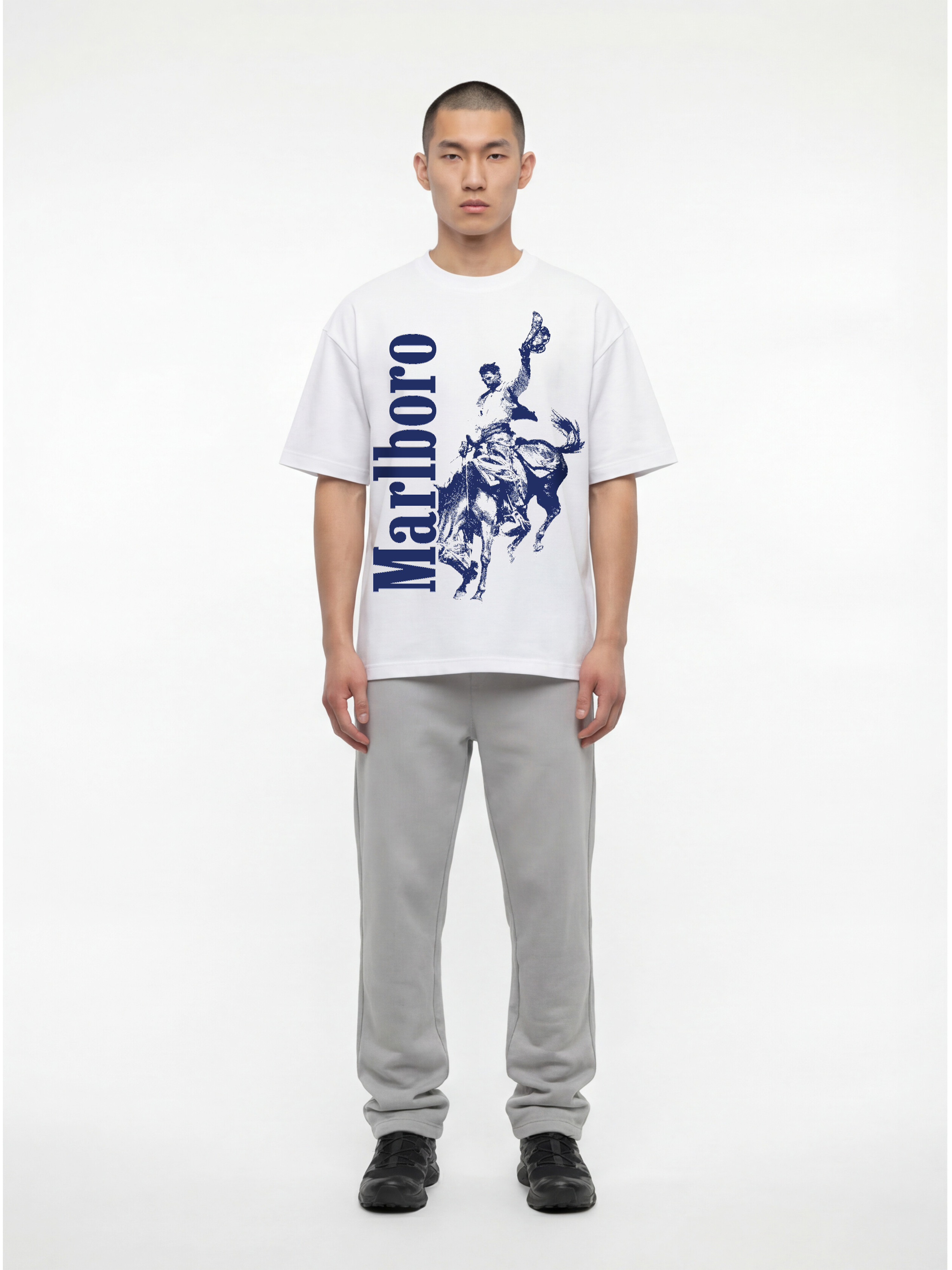 90's Marlboro cowboy vintage white t-shirt