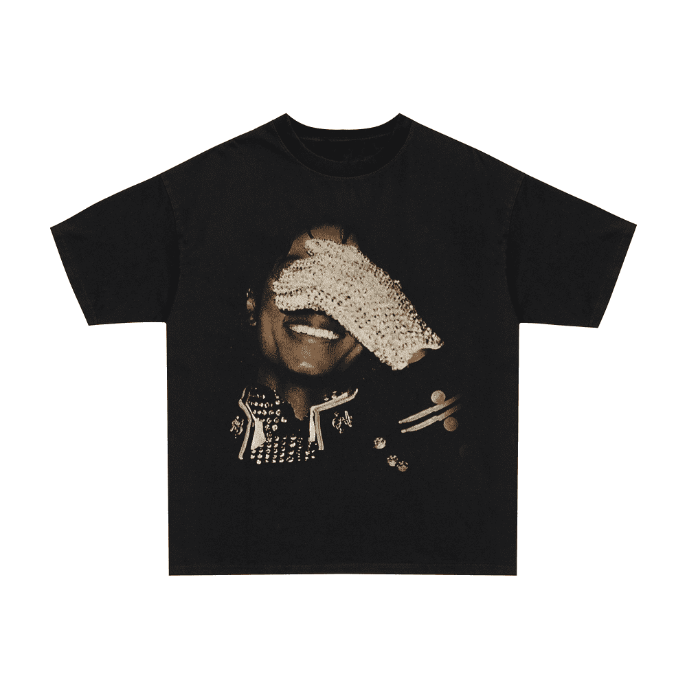 2000's michael jackson vintage black heavyweight tee