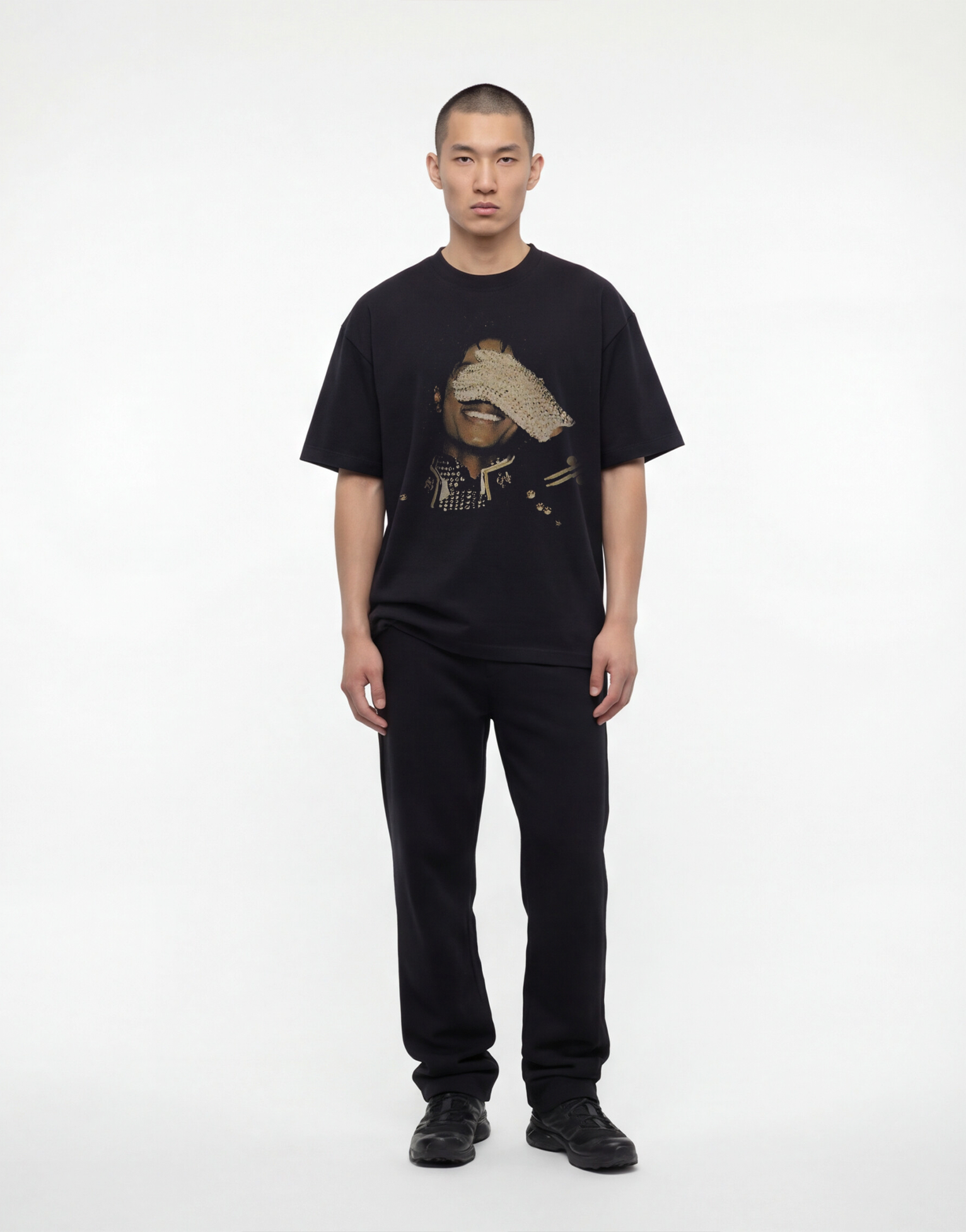 2000's michael jackson vintage black heavyweight tee