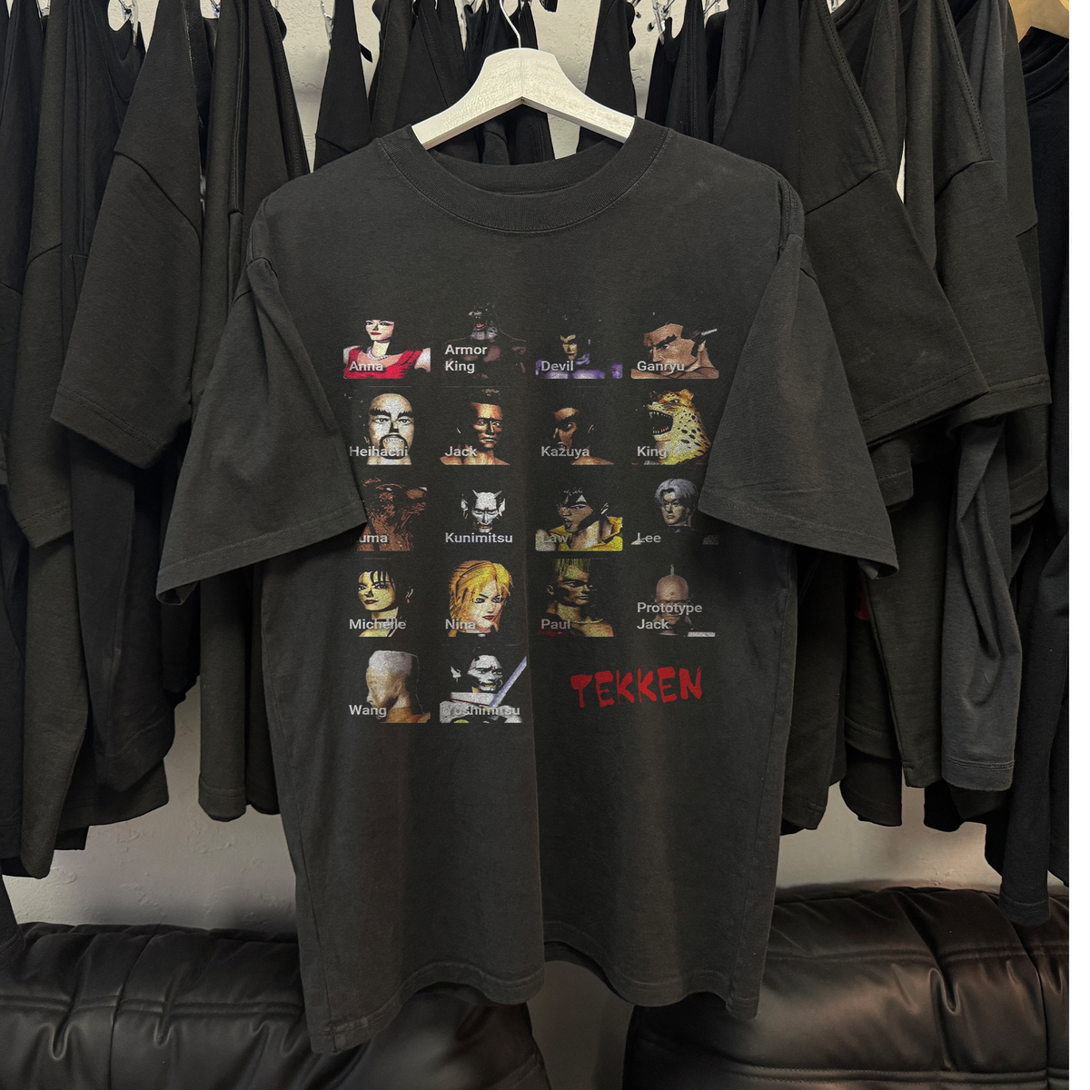Vintage 90s Tekken graphic black t-shirt, retro arcade gaming posterboy streetwear tee