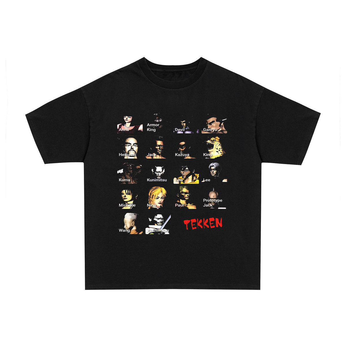 Vintage 90s Tekken graphic black t-shirt, retro arcade gaming posterboy streetwear tee