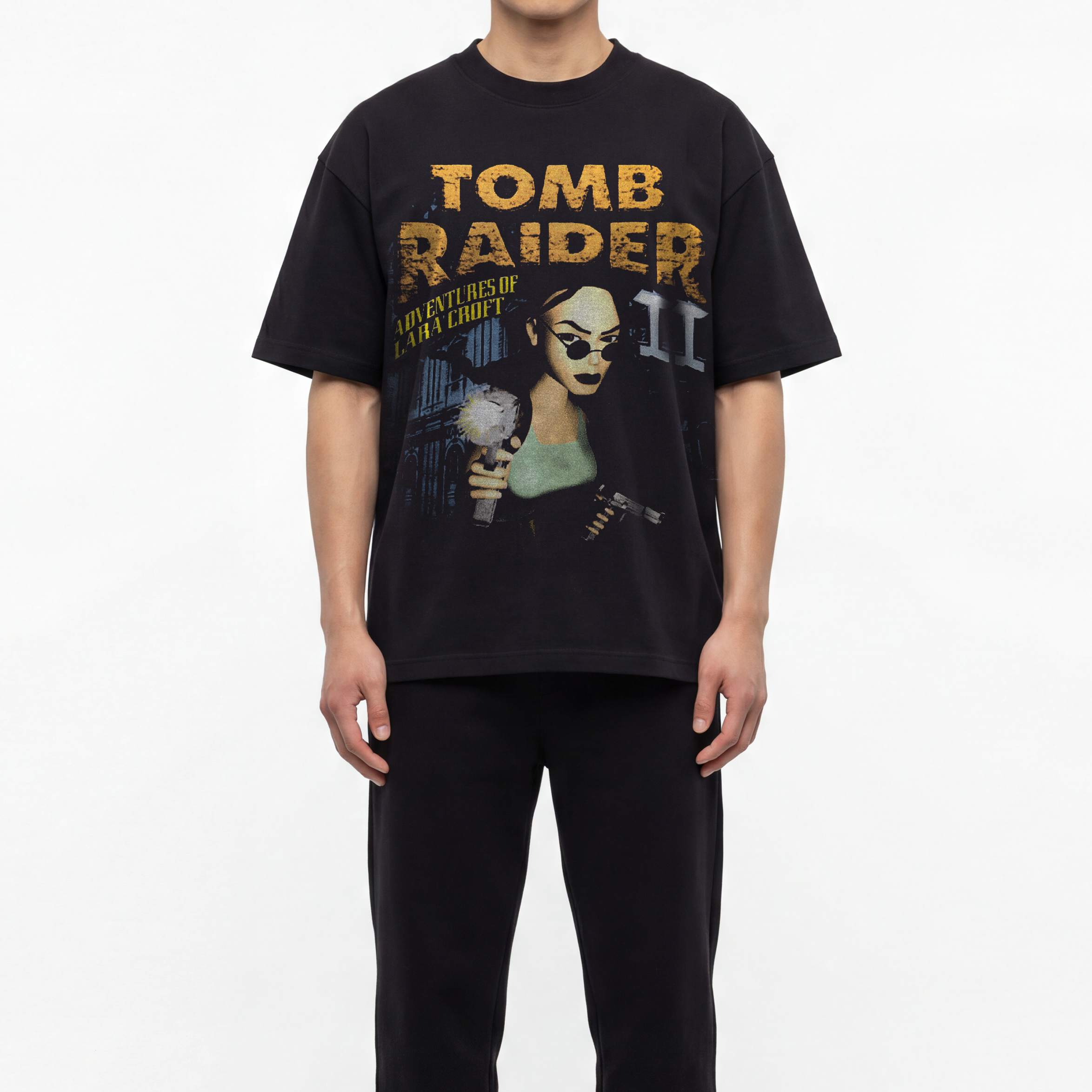 90s  PS1 Tomb raider vintage black graphic t-shirt