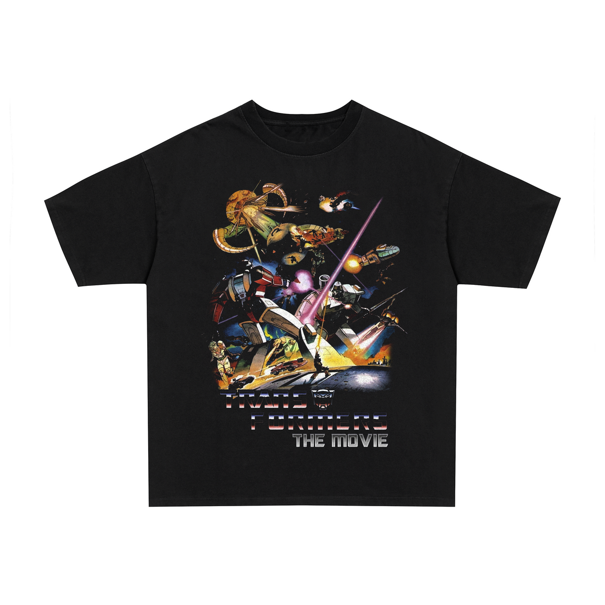 Vintage 90s Transformers the Movie graphic black t-shirt, retro movie / film posterboy streetwear tee
